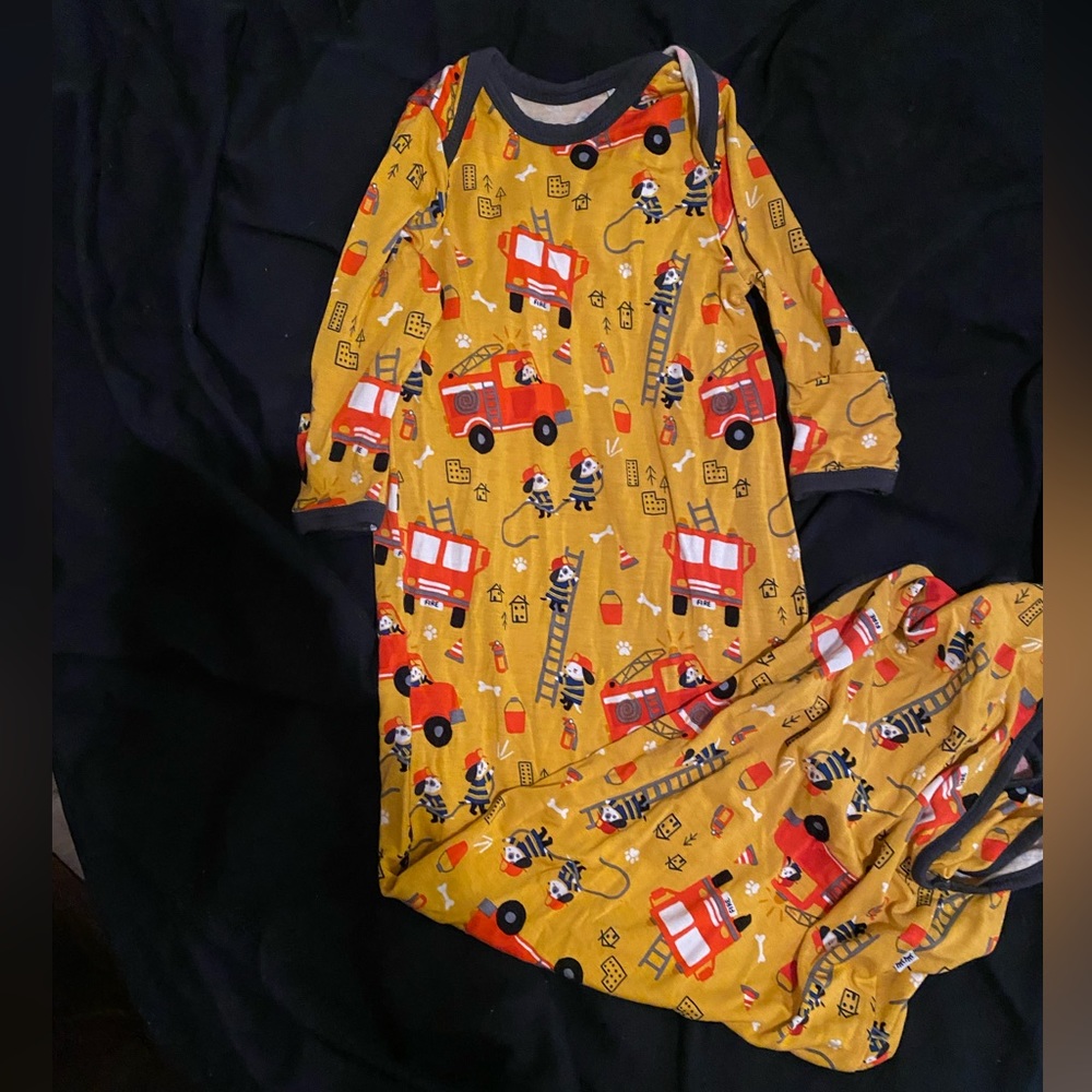 Fire trucks Little Sleepies Gown. Newborn
